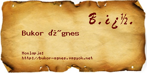 Bukor Ágnes névjegykártya